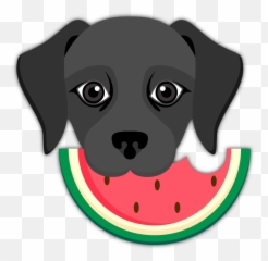 Black Labrador Emoji - Emoji Labrador,Watermelon Emoji