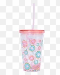 Donuts Cup With Straw - Drinking Straw Emoji,Straw Emoji