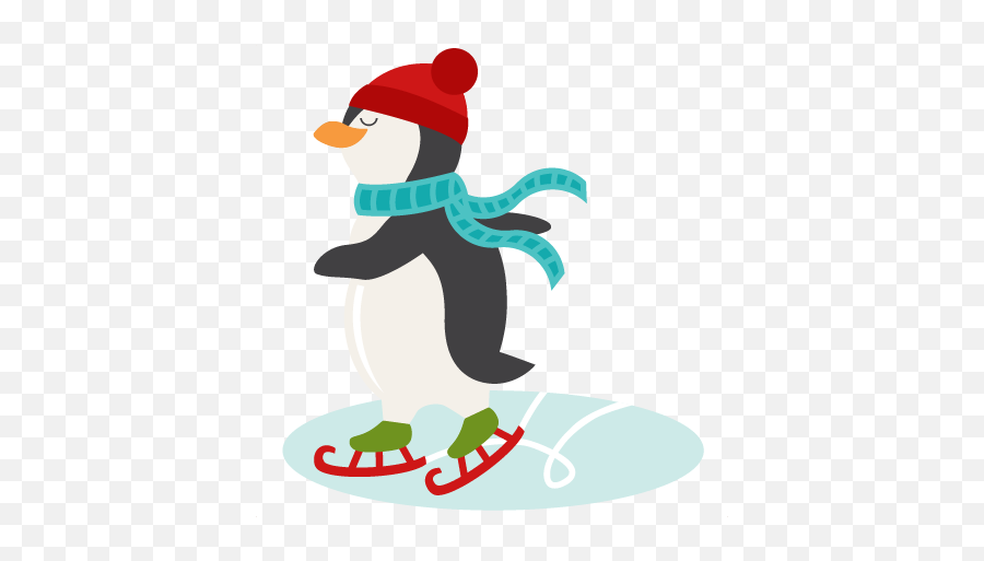 Christmas Penguin Clipart - Penguin Ice Skating Clip Art Emoji,Ice Skating Emoji