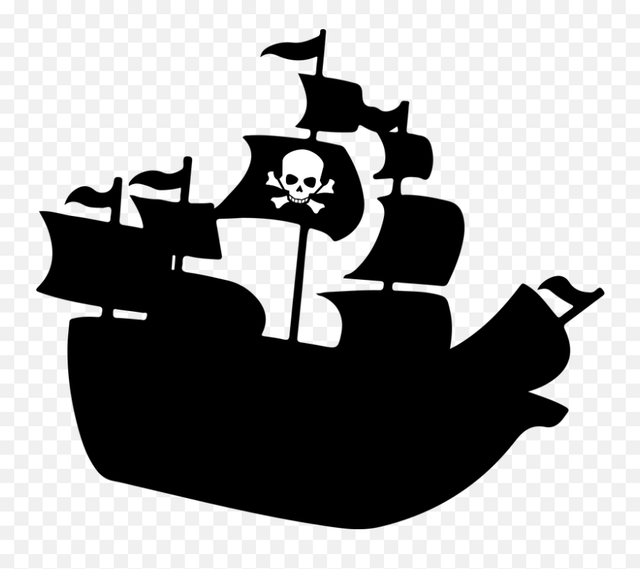 Boat Crossbones Pirate - Pirate Ship Clip Art Emoji,Flag And Ship Emoji