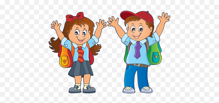 Happy School Kids - School Kids Clipart Emoji,Finger Guns Emoticon