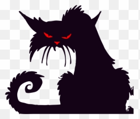 Scaredy Cat Svg Transparent Stock Png - Scary Black Clipart Emoji