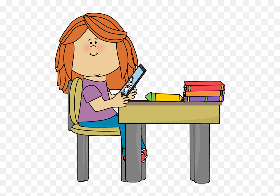 Organized Girl Clipart - Girl Sitting At Desk Clipart Emoji,Whip Nae Nae Emoji