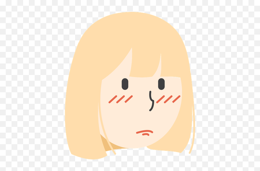 Sad Girl Icon Of Flat Style - Cartoon Emoji,Sighing Emoji