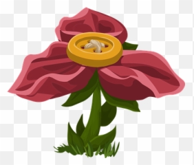 Free Pink Leaf Pink Illustrations - Flower Button Cartoon Png Emoji,Sakura Flower Emoji
