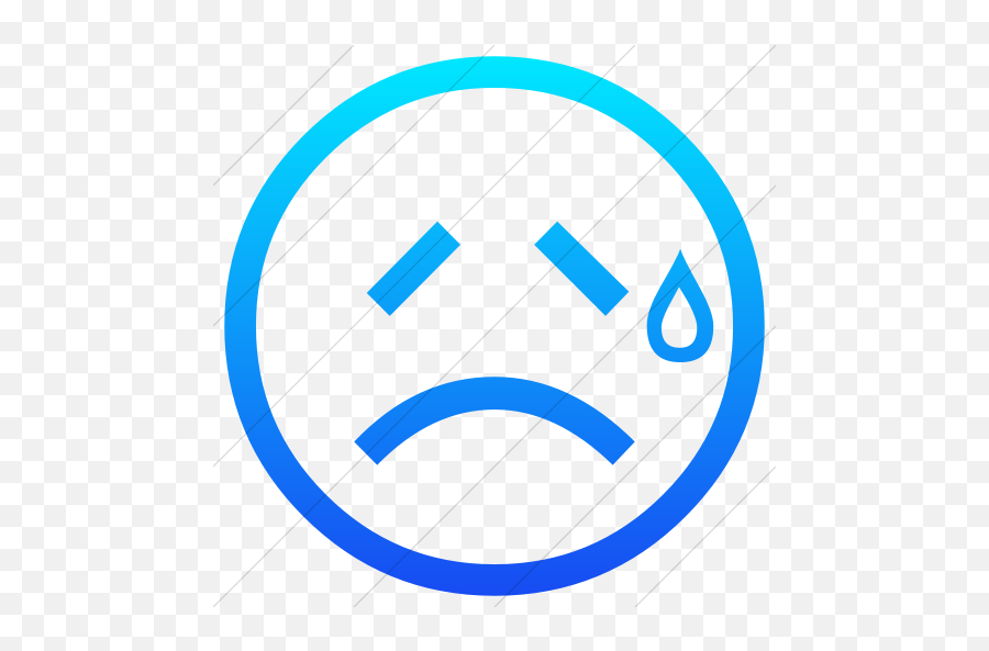 Iconsetc Simple Ios Blue Gradient - Circle Emoji,Disappointment Emoticon