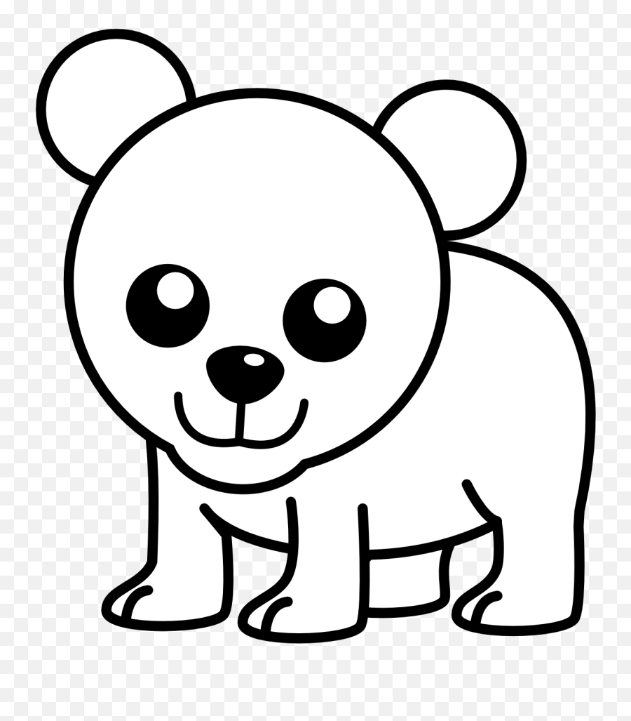 Bear Clip Art Sevencoloringpages - Bear Drawing Easy Emoji,Bear Black And White Emoji