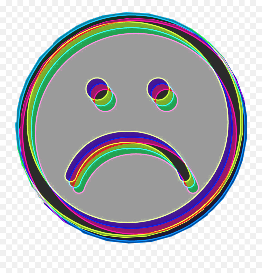Frownyface Glitch Sticker By Deirdre Jill Scott - Dot Emoji,Frowny Face Emoticons