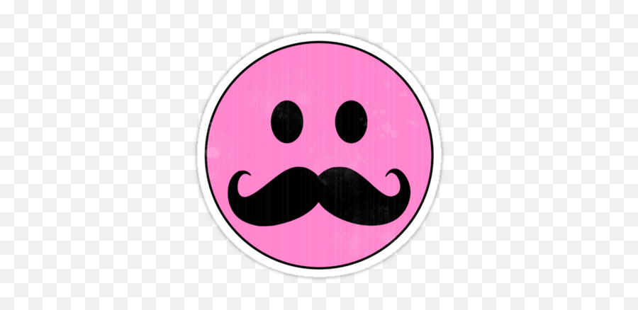 Smiley Face With Mustache - Pink Smiley Face With Mustache Emoji,Atom Emoji