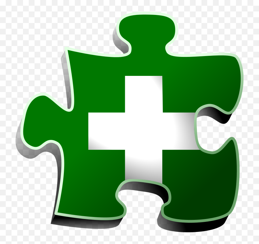 Green Cross Puzzle Piece - Cross Emoji,Emoji Jigsaw Puzzle