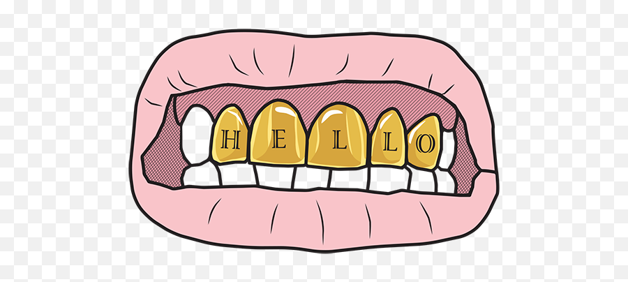 Teeth Clip Gold Picture - Clip Art Emoji,Pursed Lips Emoji