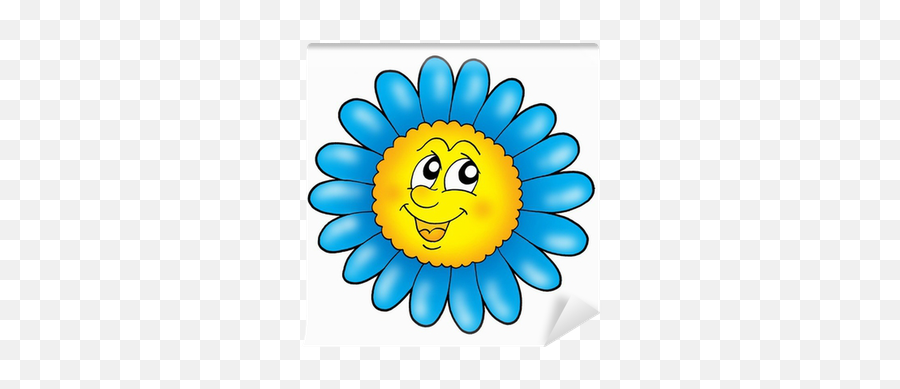 Smiling Flower Wall Mural Pixers - Sunflower Clipart Emoji,Flower Emoticon