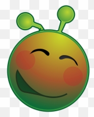 Smiley Green Alien Flustered Clipart - Extraterrestre Llorando Emoji