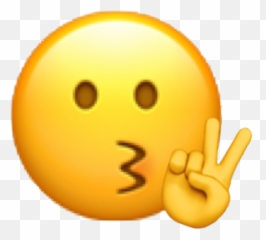 Peace Sign Emoji Freetoedit - Kissy Face