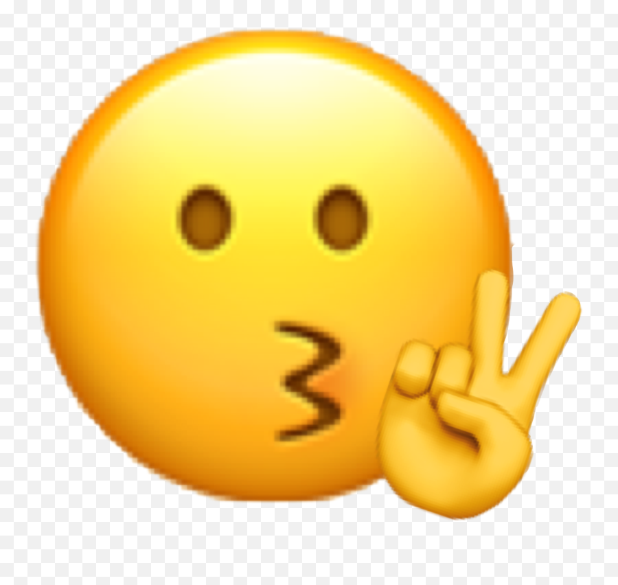 Peace Sign Emoji Freetoedit Freetoedit - Kissy Face Peace Sign Emoji,Peace Hand Emoji
