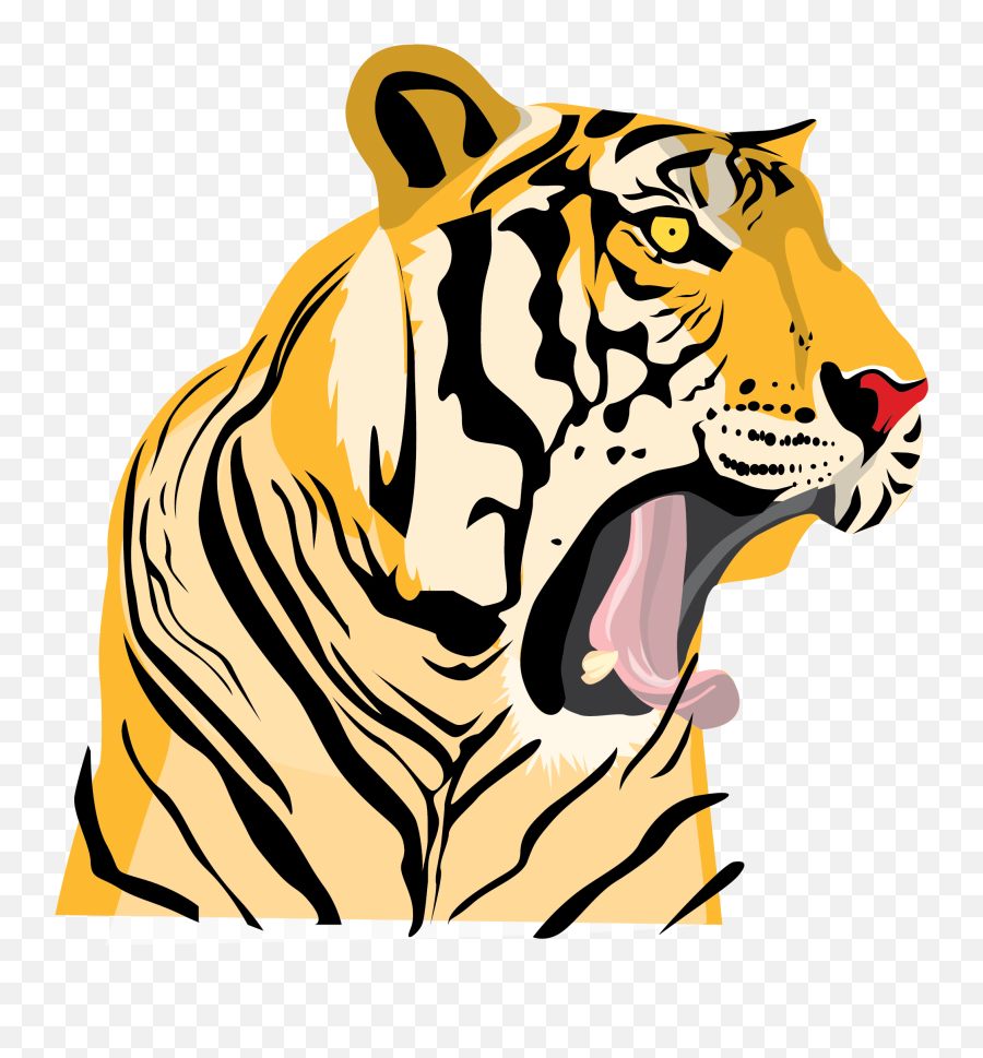 Tiger Roaring Drawing - Siberian Tiger Clipart Full Size Tigers Roaring Transparent Cool Emoji,Tiger Bear Paw Prints Emoji