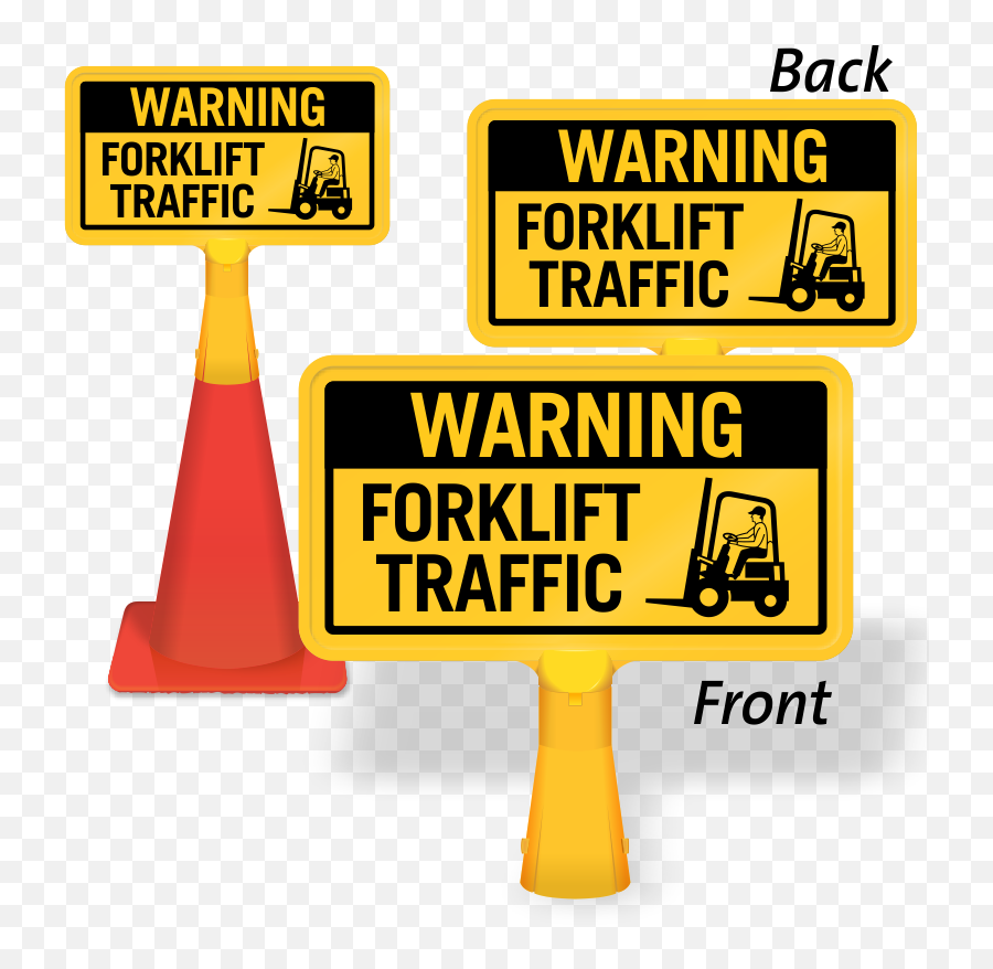 Forklift Clipart Workplace Safety Forklift Workplace Safety - Caution Sign Icy Conditions Emoji,Traffic Cone Emoji