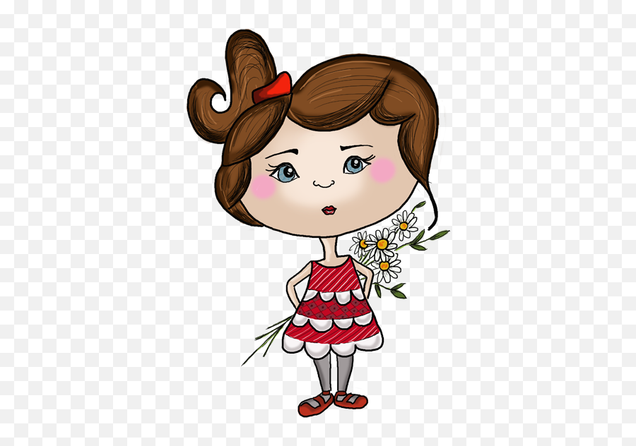 Little Girl Hiding Flowers Sticker - Disegno Bambina Con Mazzo Di Fiori Emoji,Flower Girl Emoticon