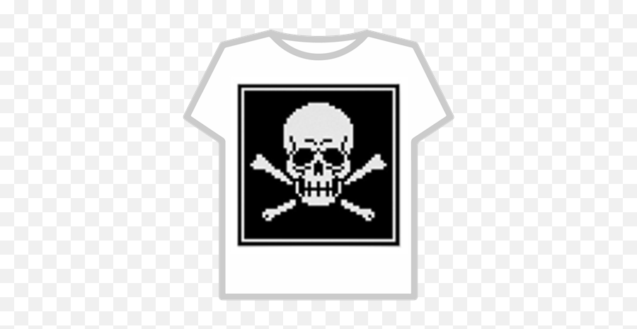 Ber Detail Skull N Bones Pixel Art - T Shirt In Roblox Emoji,Skull And Bones Emoji