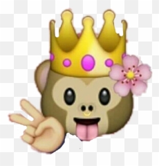 Emojis Flowers Affe Monkey Peace - With Crown