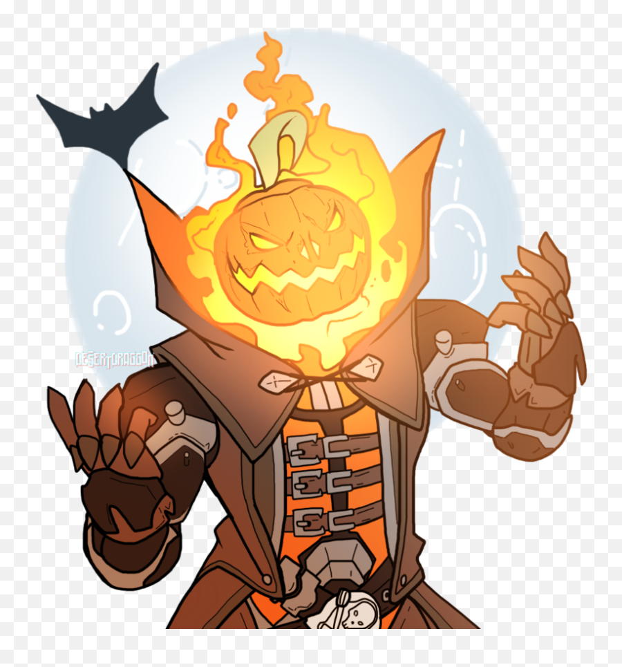 Download Pumpkin Reaper By Desertdraggon - Overwatch Pumpkin Reaper Fanart Emoji,Overwatch Emoji