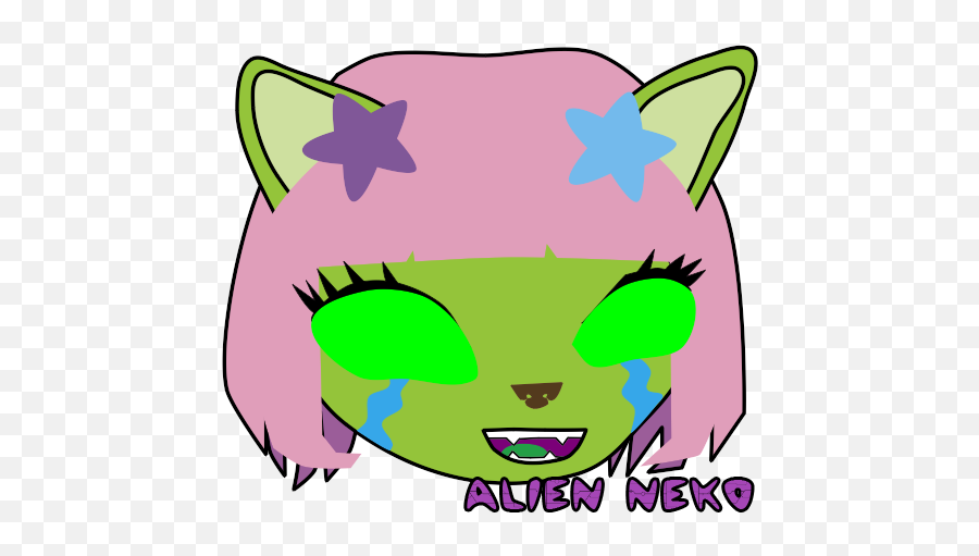 Alien Neko Free Emojistickerssmileysemoticons For Line - Clip Art,Squint Emoji