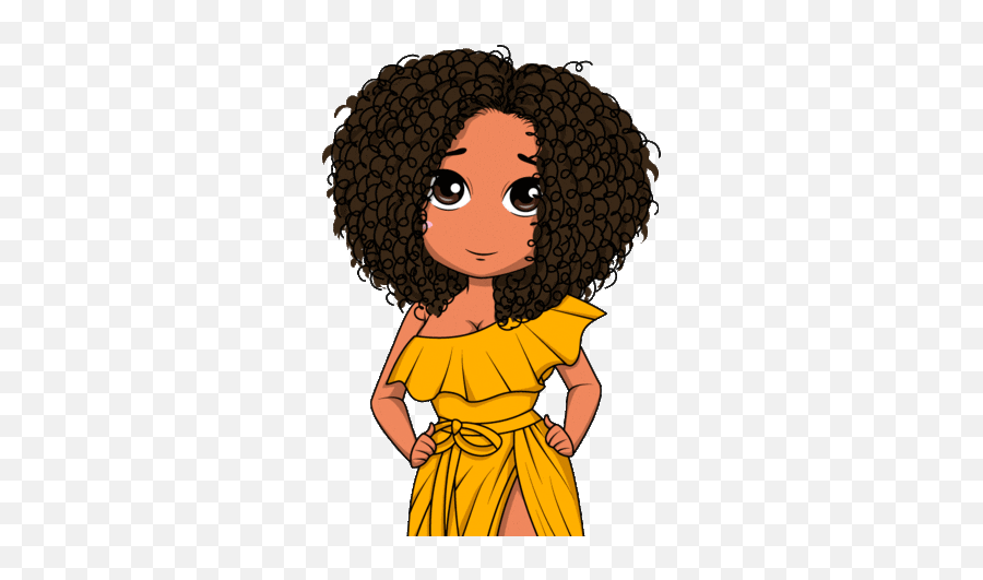 Pin - Cartoon Black Girl Gif Transparent Emoji,Black Woman Emoji