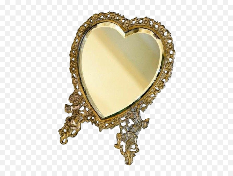 Mirror Golden Heart Sticker - Victorian Mirror Png Emoji,Golden Heart Emoji