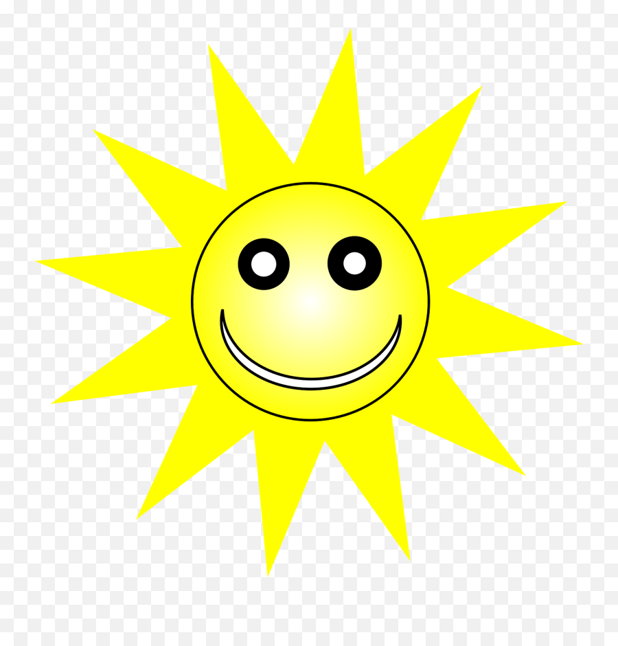 Sun Smiling Heat Summer Free Vector Graphics - Blue Yellow Flag With Sun Emoji,Sun Emoji