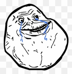 Forever Alone Foreveralone Meme - Sad Troll Face Png Emoji,Forever Alone Emoji