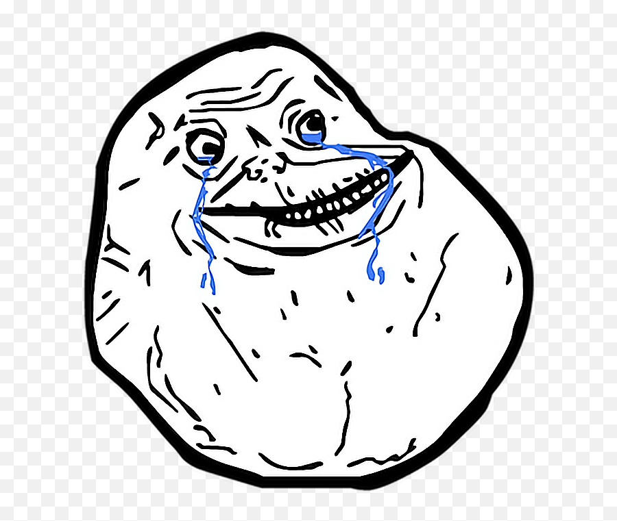 Forever Alone Foreveralone Meme - Sad Troll Face Png Emoji,Forever Alone Emoji