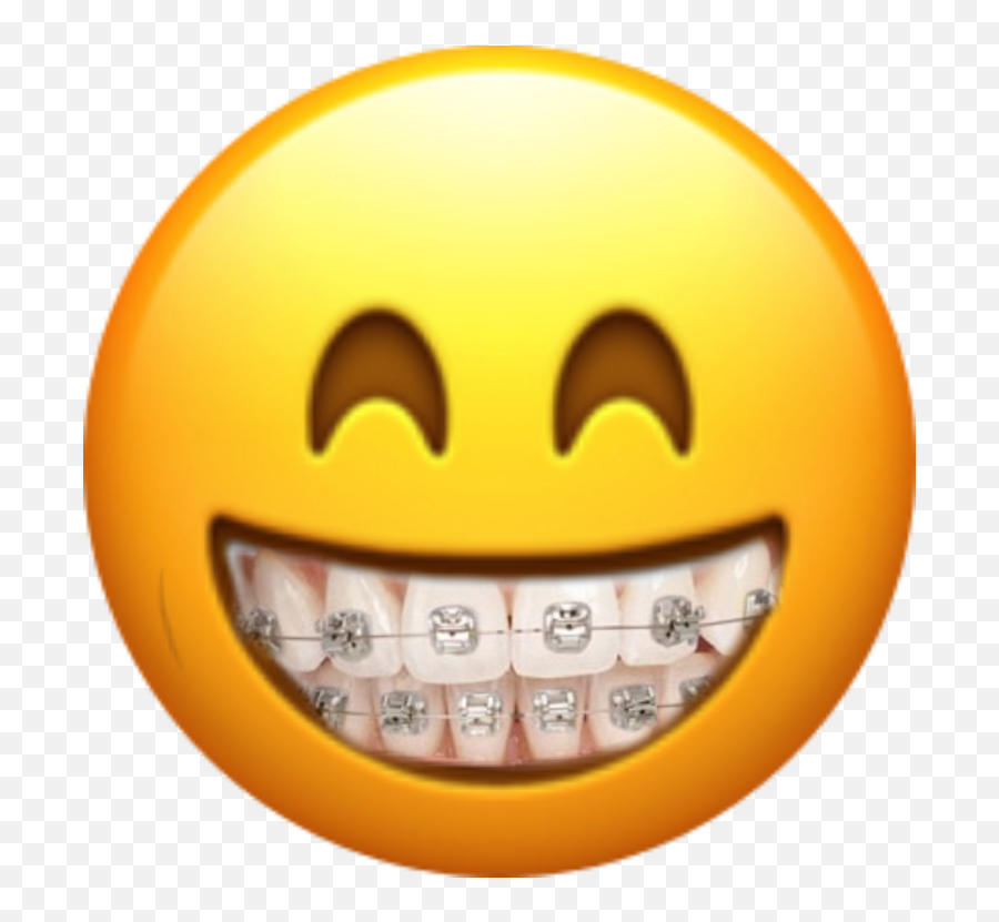 Smile Emoji Braces Version - Braces Emoji,Braces Emoji