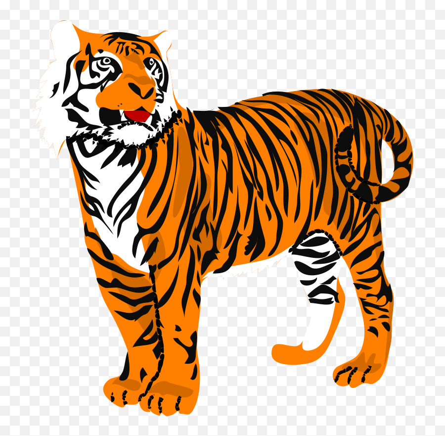 Tiger Clipart 04 - Transparent Clipart Tiger Emoji,Tiger Flag Emoji