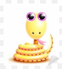 Whimsical Kawaii Cute Cartoon Snake Sticker u2022 Pixers - We live change Smiley Emoji