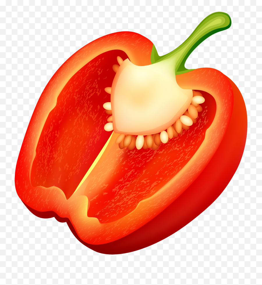 Bell Pepper In Half Hd Png Download - Red Pepper Clipart Png Emoji,Green Pepper Emoji