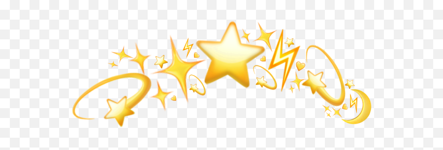 Emoji Emojicrown Stars Lightning Moon Crown Freetoedit - Moon Emoji Crown Png,Moon Emoji Text