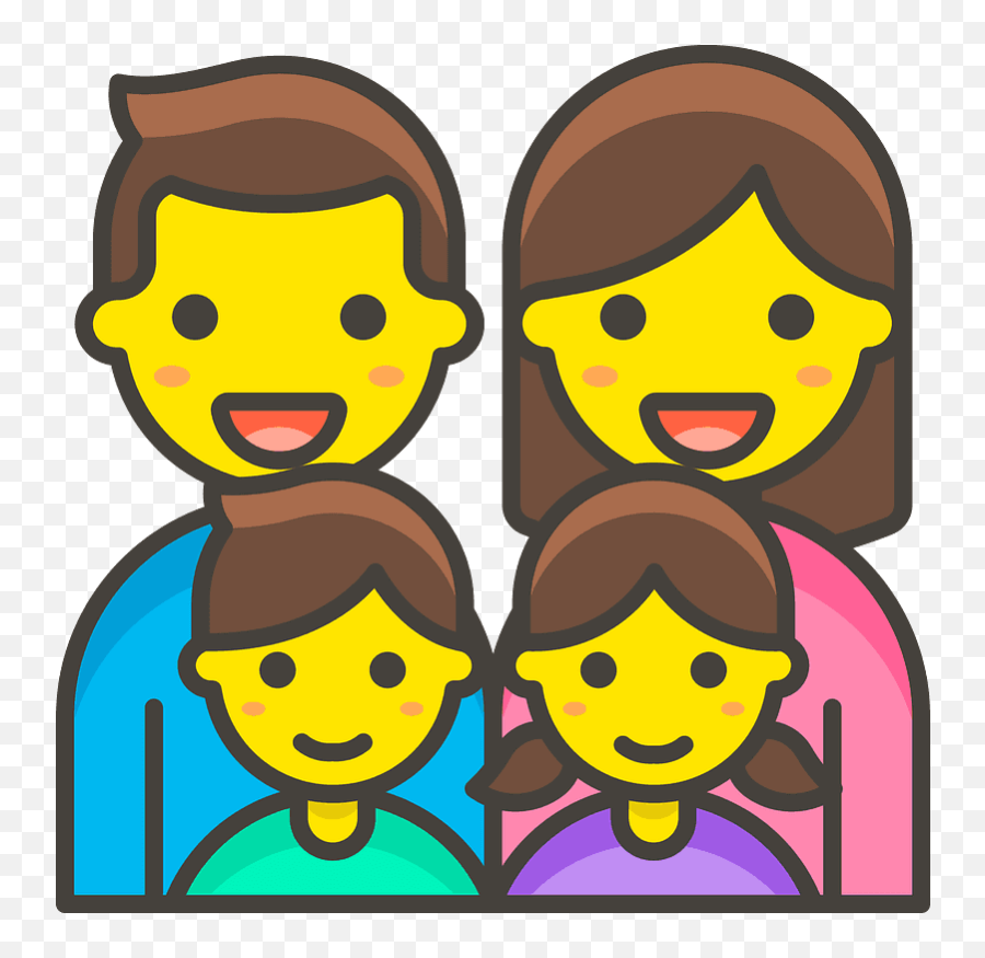Man Woman Girl Boy Emoji Clipart - Family Emoji Png,Girl Emoji