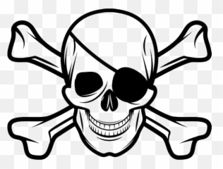 Skull And Crossbones Eye Patch Transparent Cartoon - Jingfm Pirate Logo Png Emoji