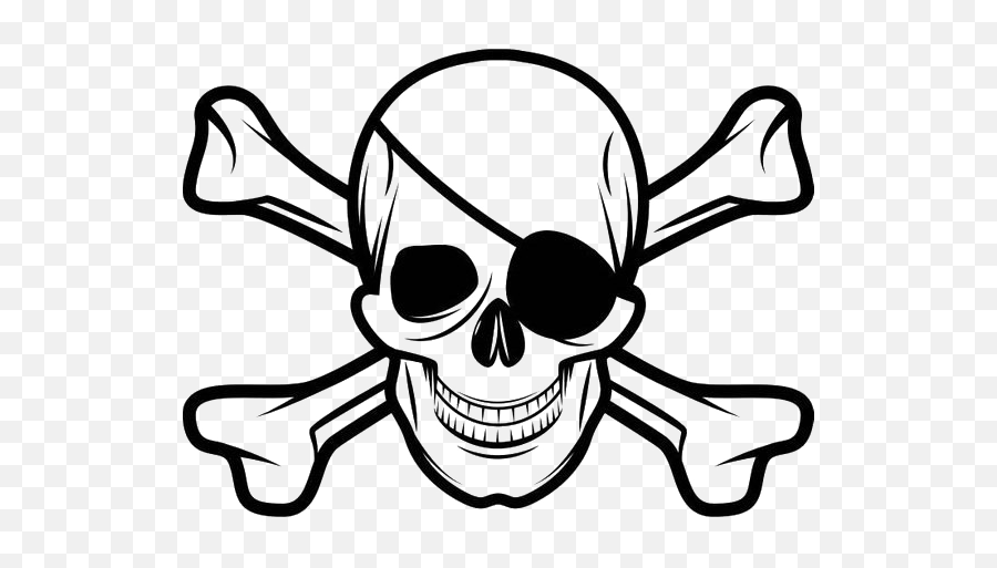 Skull And Crossbones Eye Patch Transparent Cartoon - Jingfm Skull Pirate Logo Png Emoji,Skull And Crossbones Emoji