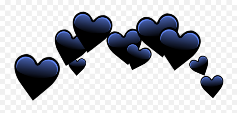 Black Blue Emoji Hearts Crown Sticker - Emoji,Black Crown Emoji