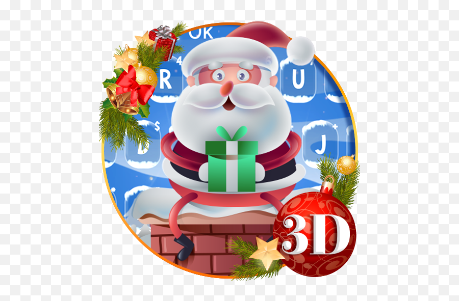 Cute Santa Christmas Keyboard Theme - Merry Christmas Gif 2019 Emoji,Christmas Text Emoticons