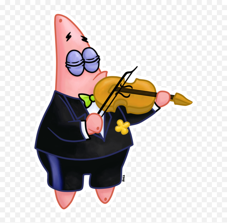 Patrick As A Violinist - Patrick Star With Violin Emoji,Violin Emoji