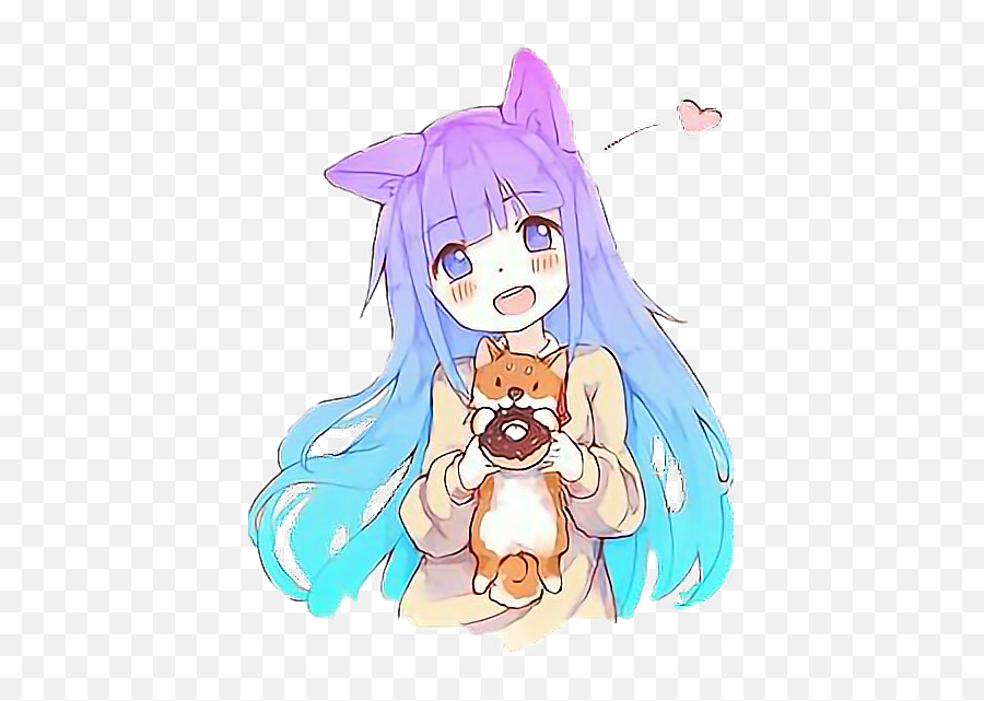 Puppy Donut Catgirl Cute Adorable Anime - Animated Adorable Cute Puppies Emoji,Catgirl Emoji