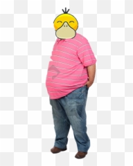 Popular And Trending Psyduck Stickers - Fat Man Standing Transparent Emoji,Question Mark Jeans Emoji