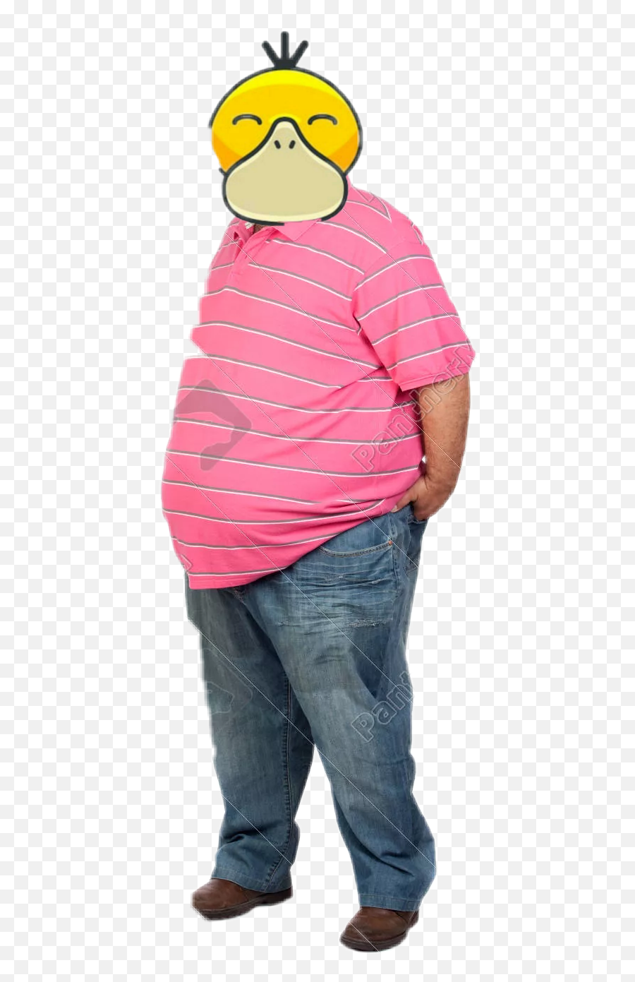 Popular And Trending Psyduck Stickers - Fat Man Standing Transparent Emoji,Question Mark Jeans Emoji