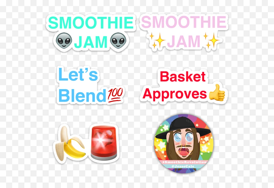 Smoothie Revolution Sticker Bundle - User Friendly Emoji,Bong Emoji