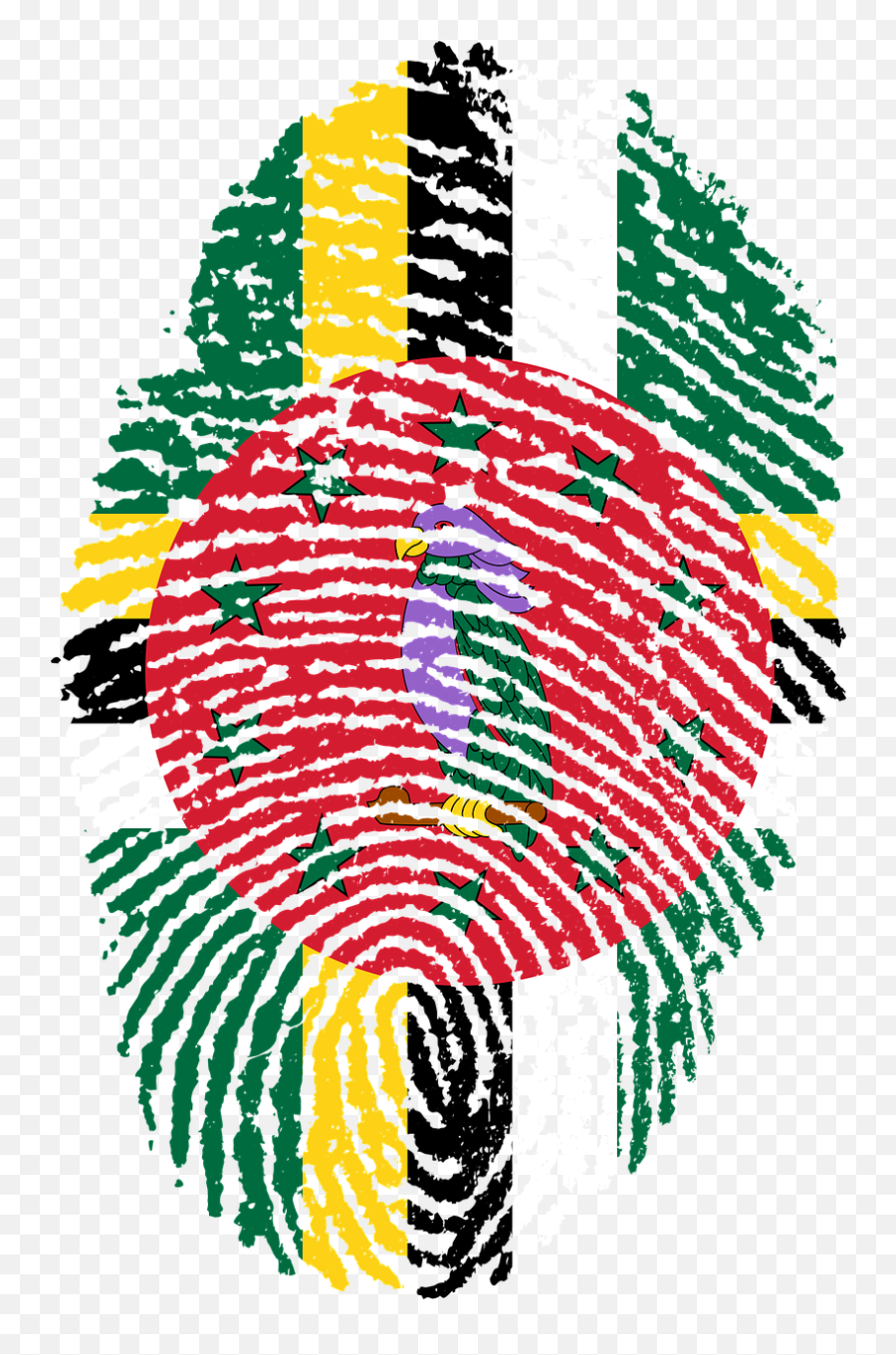 Dominica Flag Fingerprint Country Pride - Dominica Flag Fingerprint Emoji,Dominican Republic Flag Emoji