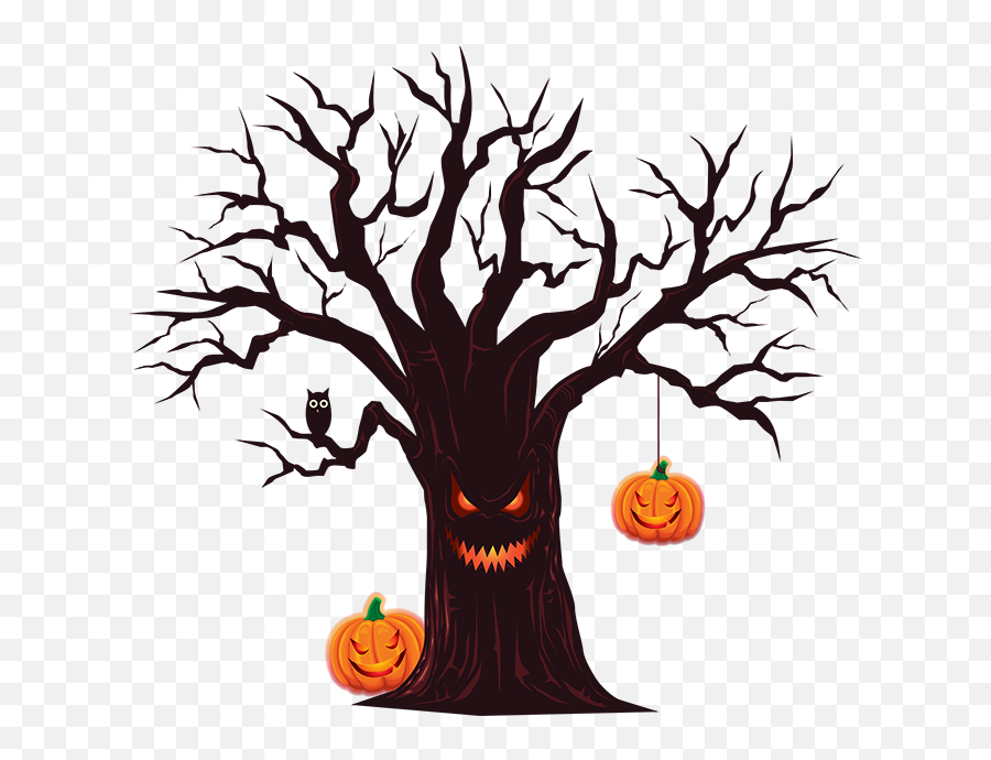 Scary Spooky Tree Face Pumpkin Jackol - Halloween Day 2019 Canada Emoji,Emoji Trunk Or Treat