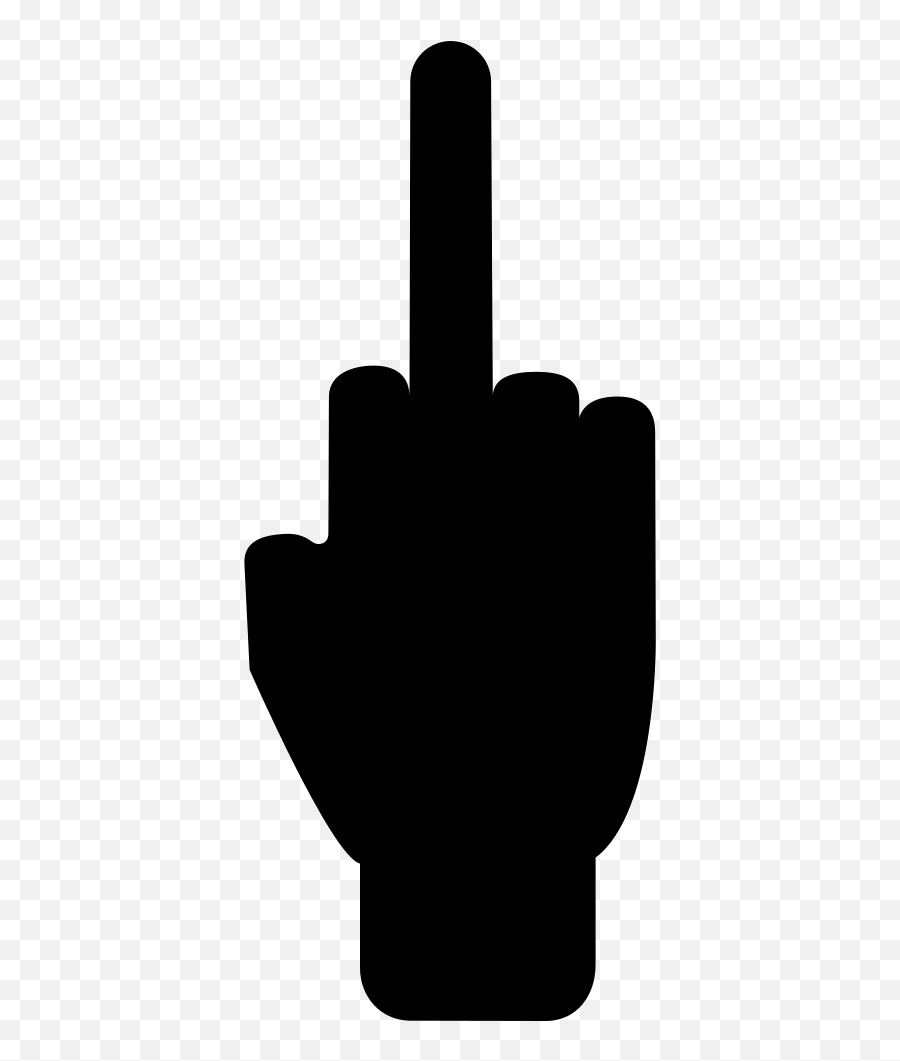 Middle Finger Up Of Filled Hand Shape Comments Clipart - Clip Art Emoji,Giving The Finger Emoji