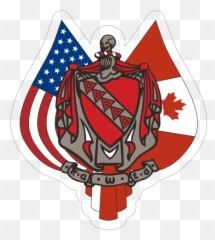 Tau Kappa Epsilon UsCanadian Flag Coat Of Arms Die Cut Sticker - Emoji